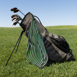 Starke Streifen über grünes abstraktes Design Golfhandtuch