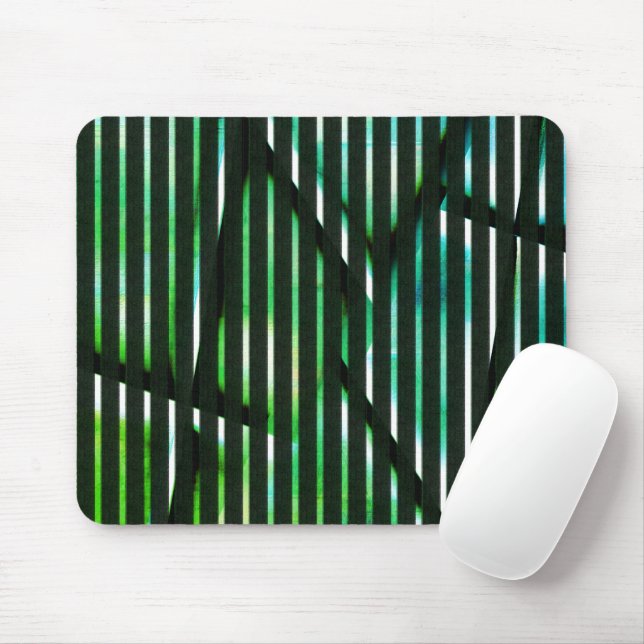 Starke Streifen über grünes abstraktes Design Mousepad (Mit Mouse)