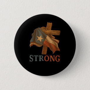 Starke Texas-Flagge Kreuz Christlicher Texas-Stolz Button