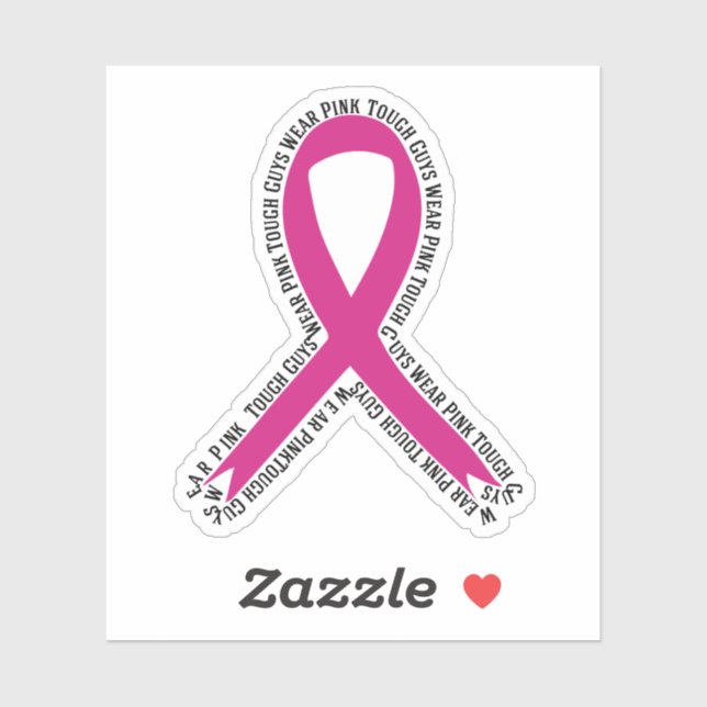 Starke Typ tragen rosa Brustkrebs-Bewusstsein Aufkleber (Blatt)