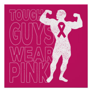 Starke Typ tragen rosa Brustkrebs-Bewusstsein Poster