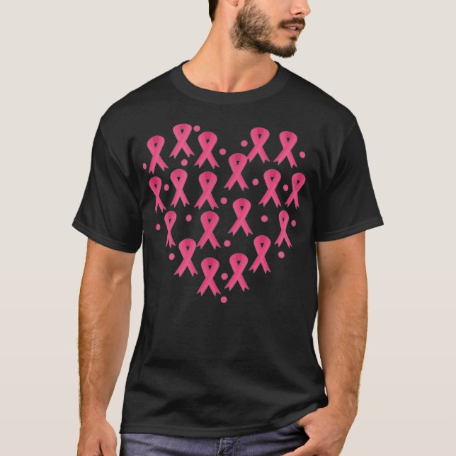 Starke Typ tragen rosa Brustkrebs-Bewusstsein  T-Shirt (Vorderseite)