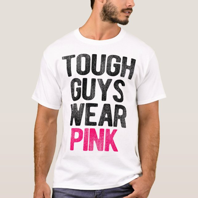 Starke Typ tragen rosa, kräftige Bastgeweih T-Shirt (Vorderseite)