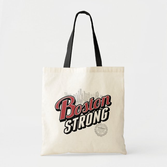 Starke typografische Art Bostons Tragetasche (Vorne)