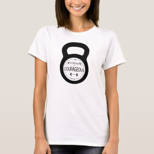 Starke u. mutige Fitnessworkout-Spitze T-Shirt