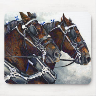 Stärke u. Ruhm Percheron Pferdeteam-Mausunterlage Mousepad