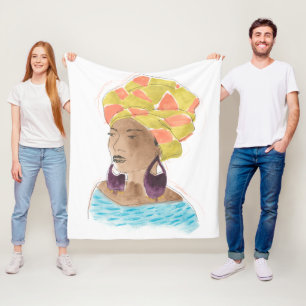 Starke u. schöne Dame Fleecedecke