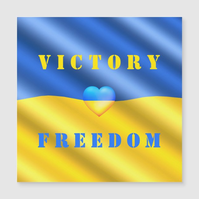 Starke Ukraine - ukrainische Flagge - Sieg der Fre Magnetkarte (Vorderseite)
