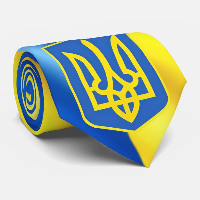 Starke ukrainische Wappen - Freiheit gewinnt immer Krawatte (Gerollt)
