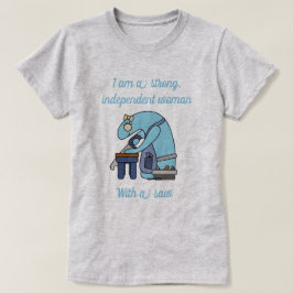 Starke unabhängige Frau mit Säge T-Shirt