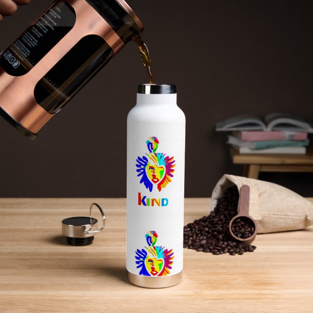 Stärke und Geist auf der Go-Flasche Trinkflasche (Kaffee (gedreht))