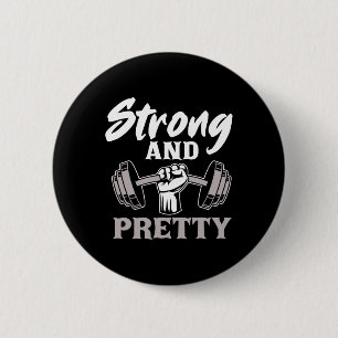 Starke und Hübsche Fitness Sport Bodybuilding Button