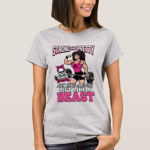 Starke und hübsche Fitnessmotivation für Frauen T-Shirt