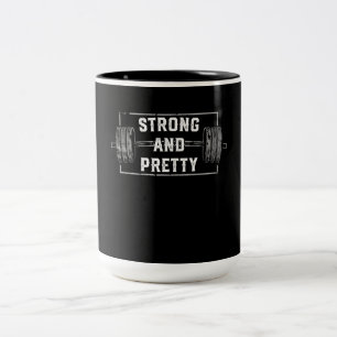 Starke und Hübsche Funny Gym Zitate oben Zweifarbige Tasse