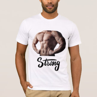 Starke und leistungsstarke Fitness des Muskelkörpe T-Shirt