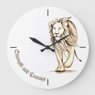 Stärke und Mut Große Wanduhr