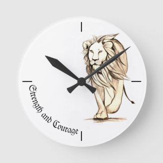 Stärke und Mut Runde Wanduhr