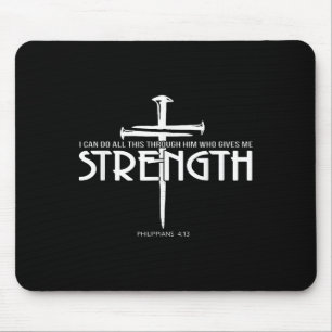 Stärke und Nagelkreuz Christliche Verse Mousepad