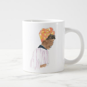 Starke und schöne Frau lächeln Jumbo-Tasse