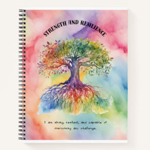 Stärke und Widerstandsfähigkeit Positive Bejahung Notizbuch