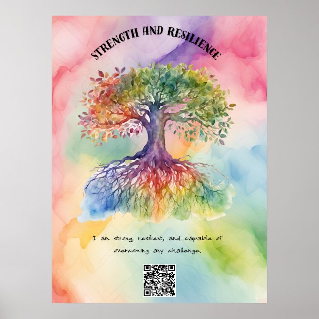 Stärke und Widerstandsfähigkeit Positive Bejahung Poster (Vorne)