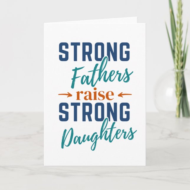 Starke Väter heben starke Daughters Card auf Karte (Vorderseite)