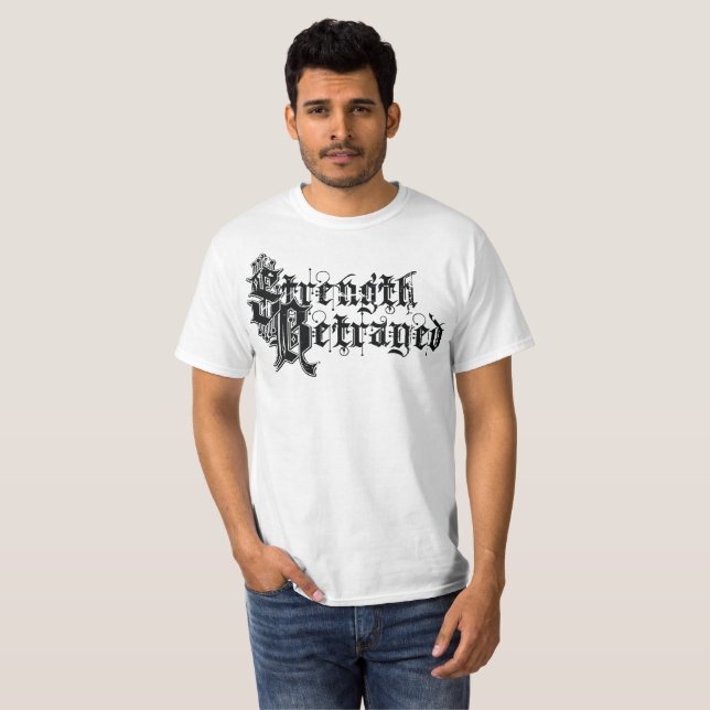 Stärke verratener weißer T - Shirt (Vorne ganz)