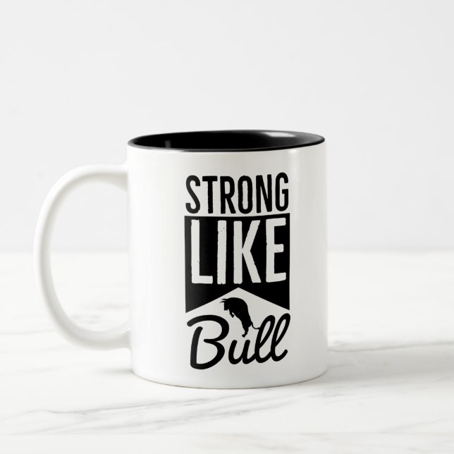 Starke wie Bull - Workout Routine Zweifarbige Tasse (Links)