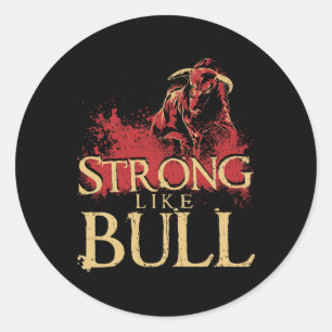 Starke wie eine Bull Power Hub Bodybuilding 1 Runder Aufkleber