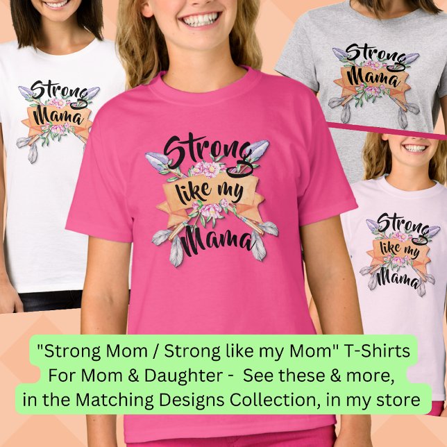 Starke wie Mama, Mutter Mädchen, die Boho-Pfeile p T-Shirt (Von Creator hochgeladen)