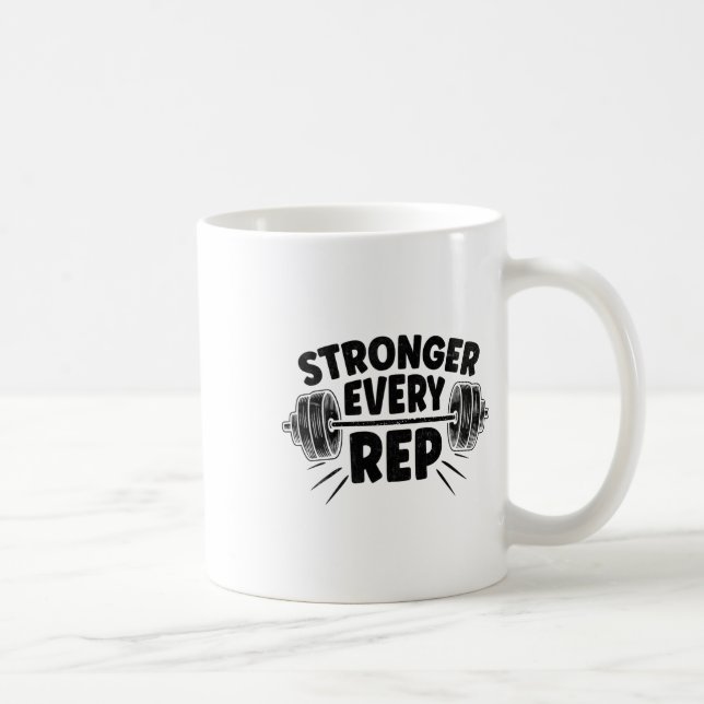 Stärken Sie jeden Rep Weightlifter-Bodybuilding Kaffeetasse (Rechts)