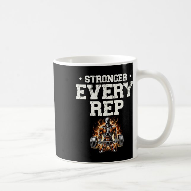 Stärken Sie jeden Rep Weightlifter-Bodybuilding Kaffeetasse (Rechts)