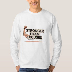 Stärker als Ausreden für die Herzgrafik   Lange Är T-Shirt