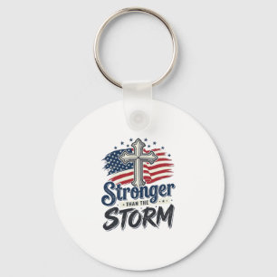 Stärker als der Sturm Patrioten-Glaubens-Shirt Des Schlüsselanhänger