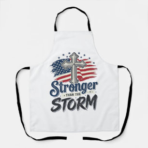 Stärker als der Sturm Patrioten-Glaubens-Shirt Des Schürze