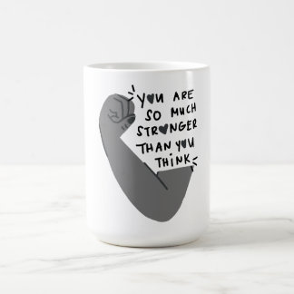Stärker als du denkst – Empowerment-Typografie Kaffeetasse