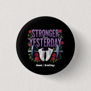 Stärker als Gestern – Motivation, Fitness Button