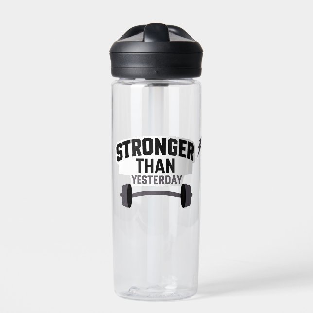 Stärker als gestern Motivierend Fitness Gym Trinkflasche (Vorderseite)