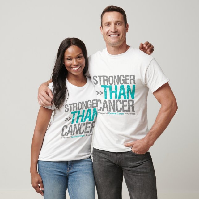 Stärker als Krebs - Gebärmutterhalskrebs T-Shirt (Unisex)