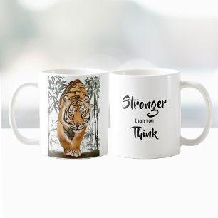 Stärker als Sie denken, Tiger Inspirierend Pun Zit Kaffeetasse
