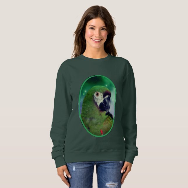 Starker Ara Papagei Nah Sweatshirt (Vorne ganz)