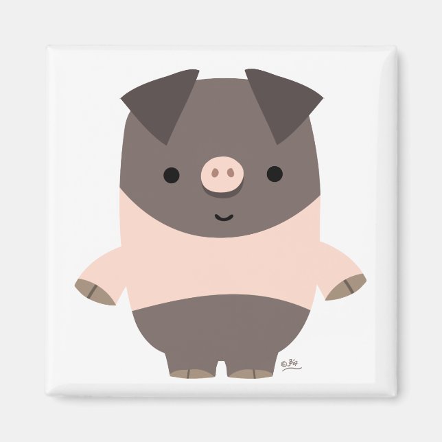 Starker Cartoon Pig-Magnet Magnet (Vorne)