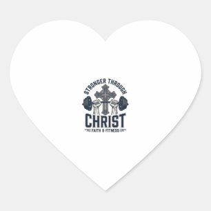Stärker durch Christus Christliches Fitnessstudio  Herz-Aufkleber