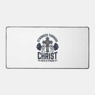 Stärker durch Christus Christliches Fitnessstudio  Schreibtischunterlage