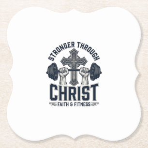 Stärker durch Christus Christliches Fitnessstudio Untersetzer