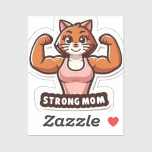 Starker Gym Cat Mom Aufkleber