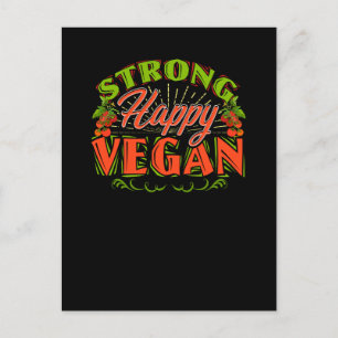 Starker Happy Vegan Vegetarian Based Diet Lifestyl Postkarte