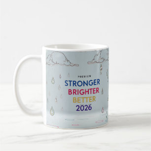 Stärker Heller Besser 2026 Surrealer Skizzenkuns Kaffeetasse