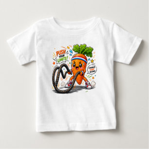 Starker Karotten-Battle-Ropes-Fitness-Motivations- Baby T-shirt