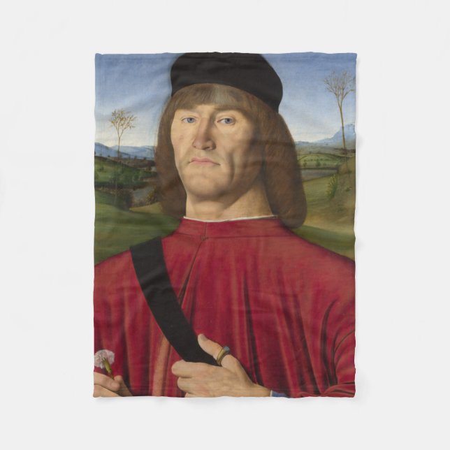 Starker Mann mit rosa Narben (Renaissance Art) Fleecedecke (Vorderseite)
